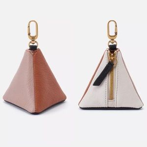 HOBO GO Colorblock Triangle Shape Leather Clip Pouch NWT